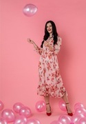 Piękna maxi sukienka Qiosque r.42 kwiaty lekka