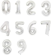 Balon cyfra 6 srebrny 32"