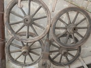 Koła do małego wozu drabiniastego - 4 szt + przednia oś