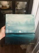 Obraz ręcznie malowany na płótnie 29x29 cm - abstrakcyjny pejzaż