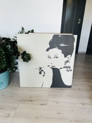 obraz IKEA - PJÄTTERYD, Audrey Hepburn, 90x90 cm czarno biały duży