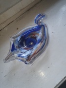Patera misa popielniczka szkło niebieskie łabędź murano artystyczne