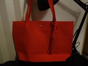 2 w 1. Czerwona EKO- skórzana teczka na dokumenty, lub torba-shopperka, 