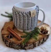 KUBEK W SWETERKU + ŚWIĄTECZNE OPAKOWANIE prezent hand made CUP COZY