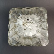 Plafon szklany w kwadracie , szkło przezrocz. wzór kwiat , stan bdb.