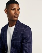 ZARA Luksusowa MARYNARKA męska w dużą kratę r. 50
