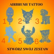 Stwórz zestaw 6szt. szablonów do tatuaży Airbrush,facepainting