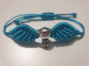 Bransoletka charms chłopiec ze słuchawkami skrzydła hand made