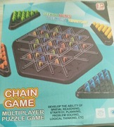 Gra Planszowa Logiczna Gumki Trójkąty Chain Game Rodzinna 2-4 osób.