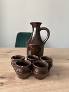 Karafka Kamionkowa z 5 Kieliszkami Kieliszki Vintage PRL Wazon Dzbanek