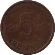 Finlandia 5 pennia  z 1974 roku - OBEJRZYJ MOJĄ OFERTĘ