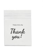 WORECZKI celofanowe "THANK YOU!" 10x10+3cm/100szt z taśmą uszczelniającą 