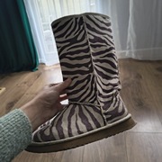 Kozaki damskie ocieplane zebra botki emu śniegowce 