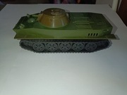 Czołg plastikowy z napędem mechanicznym zabawka z PRL