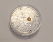 Moneta 10 zł 2002 Mistrzostwa Świata Korea-Japonia SREBRO + BURSZTYN BCM