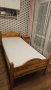 Łóżko sosnowe 90x200cm stelaż, materac 16cm plus szafka