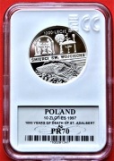 10 zł   1997 r - 1000 lat śmierci św. Wojciecha   GCN  PR 70 !!
