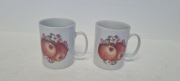 2x Kubek Ceramiczny CHODZIEŻ PRL motyw Jabłko
