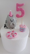 Zestaw na tort Pusheen z dodatkami 