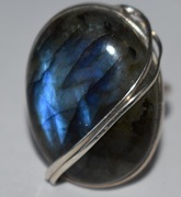 Srebrny pierścionek z  niebieskim labradorytem   vintage stary roz 20