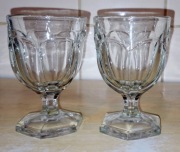 Stary Puchar Kielich Kieliszek grube szkło 11cm ZESTAW 2 SZTUK