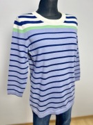 sweter rękaw 3/4 marynarski w paski bawełna niebieski rozmiar L 40