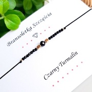 Bransoletka CZARNY TURMALIN hematyt złoty - OCHRONA