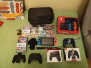 Nintendo Switch + Pro Controller + Pad PDP + 4 Gry + Pokrowiec
