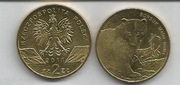 Moneta 2 złote z 2011 roku Borsuk