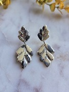 Delikatne kolczyki listki z gliny polimerowej 