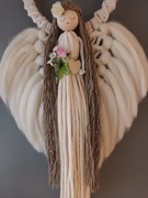 Anioł Stróż, makrama, 22 cm x 65 cm.