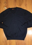 Sweter Dressmann r. M granatowy męski dekolt v bawełna 