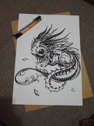  Rysunek młody smok, cienk. - b. tech. A3, 250g/m2