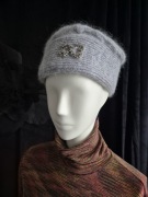 Finał sale toczek czapka moher vintage szary 