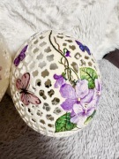 Strusia wydmuszka pisanka ręcznie wiercona rękodzieło