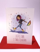 Kartka walentynkowa, A5, ilustracja autorska,+koperta, okolicznościowa rock