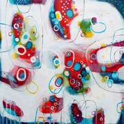 „Point of view” - abstrakcja - obraz akryl/ płótno 40x40 - Marlena Rakoczy