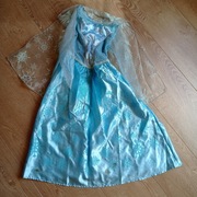 Disney strój Elsa Królowa śniegu 128cm długa strój karnawałowy 7-8 lat