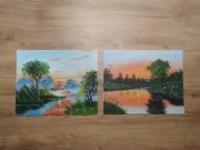 WYPRZEDAŻ KOLEKCJI: ZESTAW MALOWANYCH OBRAZÓW-ROMANTYCZNE WSCHODY I ZACHODY