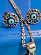 Komplet oko Mati kolczyki wisiorek