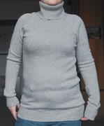 Ane Mone golf damski szary sweter wełna kaszmir angora M 38 okazja