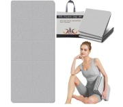 Podróżna mata do jogi składana 183x61 cm antypoślizgowa z torbą szara