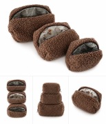 Duża kosmetyczka damska podróżna brązowa TEDDY miękka materiałowa