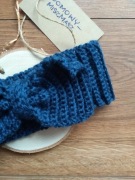 Opaska na głowę z kokardą L wełna RÓŻNE KOLORY 