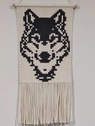 Makatka wilk Makrama Obraz ze sznurka