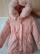 Kurtka zimowa z kapturem dla dziewczynki, dziewczęca