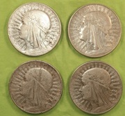 10 zł Głowa Kobiety Jadwiga 1933 – 4 szt.
