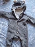 Ciepły kombinezon, kaptur, guziki, F&F rozm 56/62