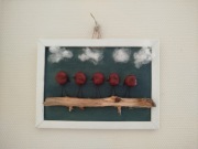 Obrazek , dekoracja - ptaszki z kamienia 