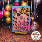 Kartka urodzinowa – tort shaker, DJora